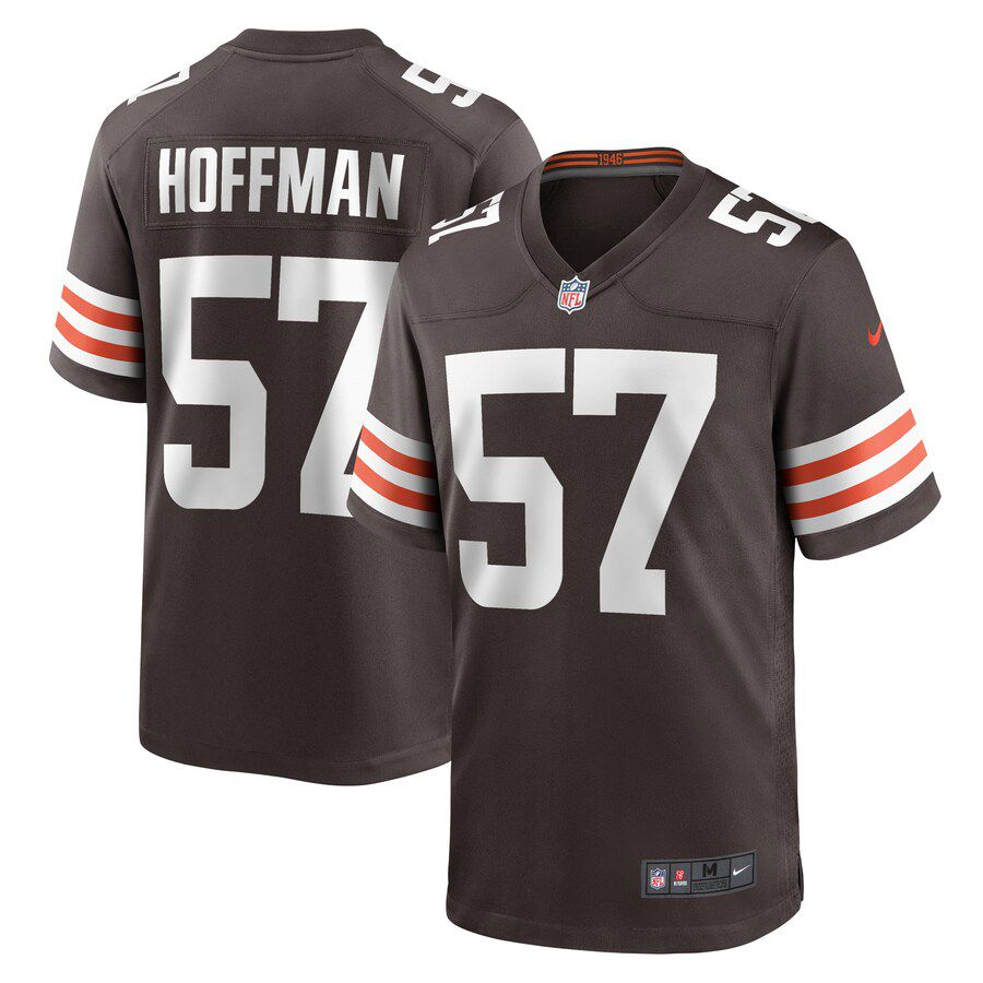 Men Cleveland Browns #57 Brock Hoffman Nike Brown Game Player NFL Jersey